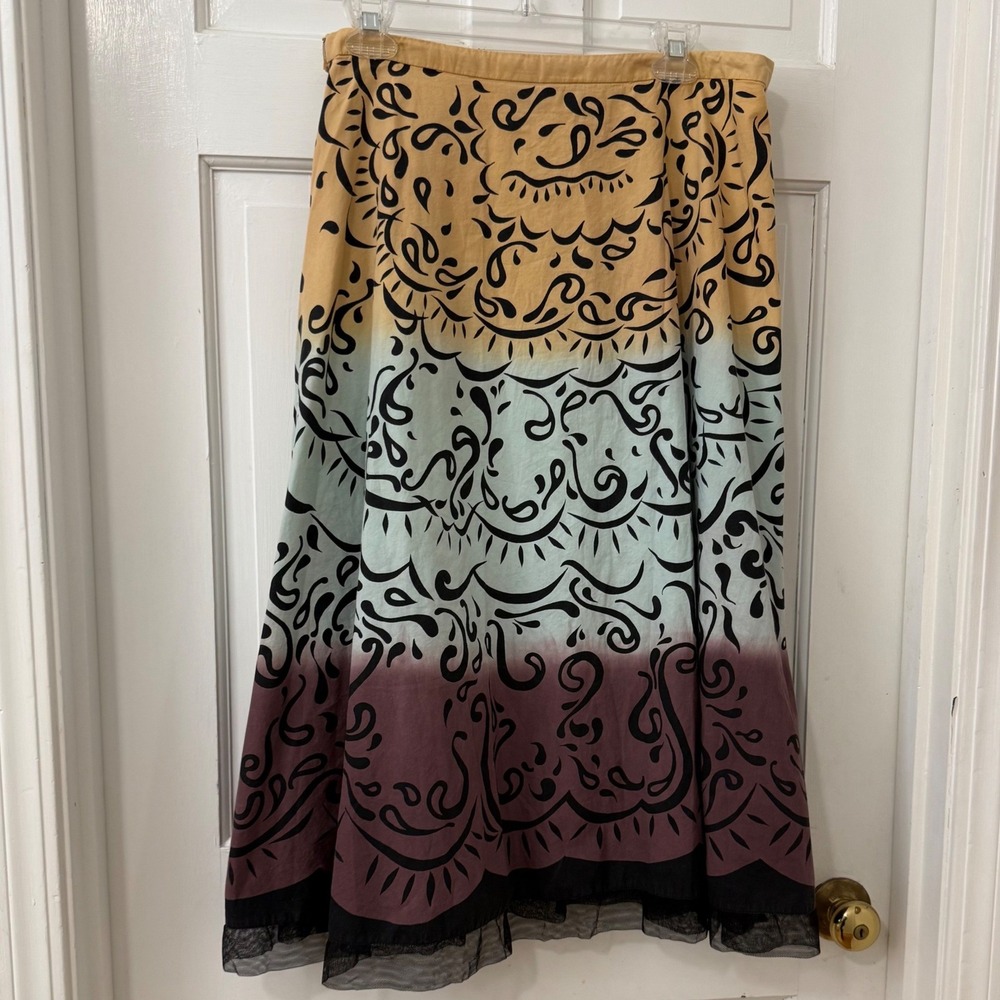 Citicraze Circle Skirt Y2K XL Cotton Boho‎ Ombre Sequin Embellished Hem Festival - Picture 2 of 4